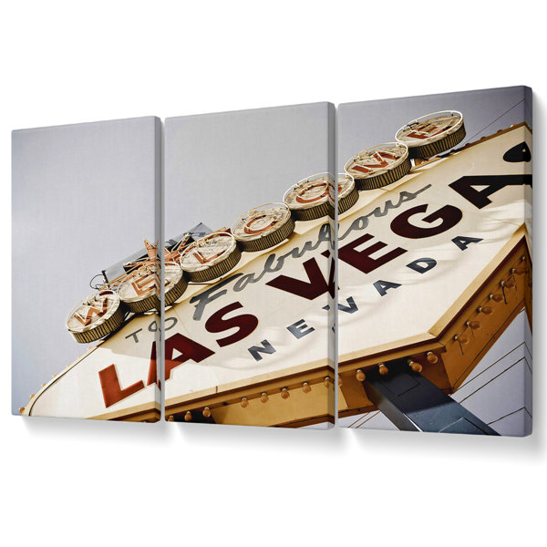 Ebern Designs Las Vegas Sign 3 Piece Print Wayfair.co.uk